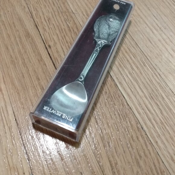 Vintage Pewter Bear Spoon Realistic Figural Signed Boma - Picture 4 of 12